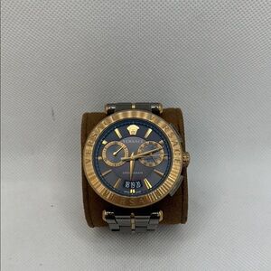 Versace Gold and Blue Chronograph Watch